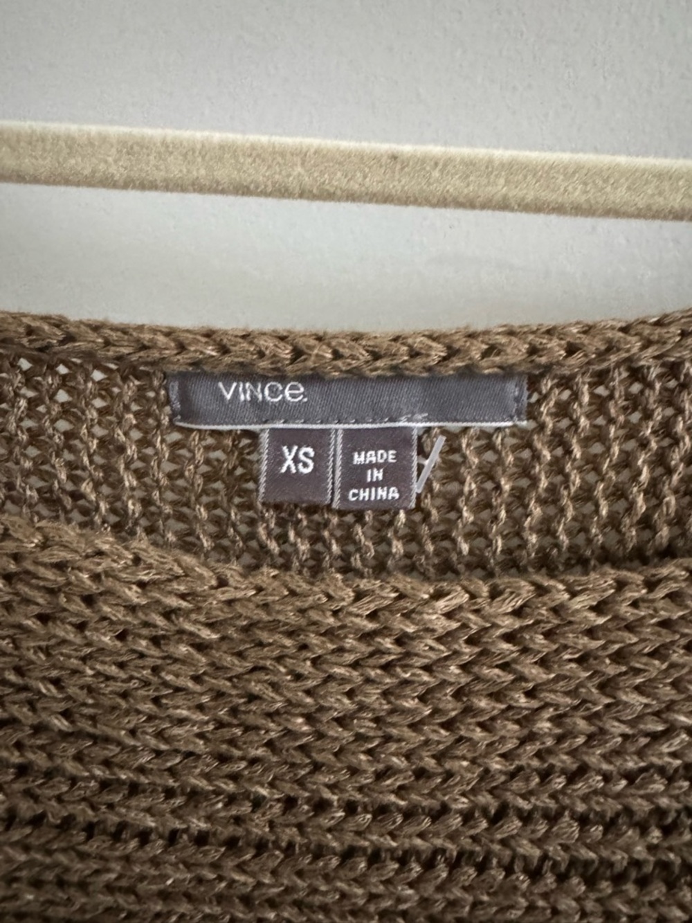 Vince Olive Brown Relaxed Crewneck Short Sleeve Sweater - Picture 4 of 4